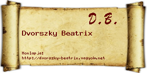 Dvorszky Beatrix névjegykártya